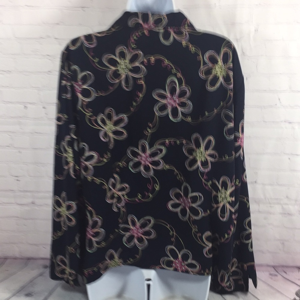 Sag Harbor Multi Colored Button Front Top Size 18 - image 4